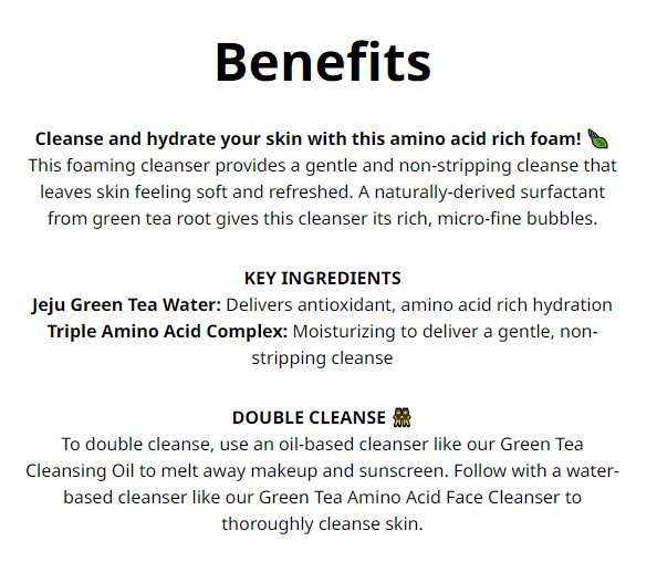 Innisfree - Green Tea Hydrating Amino Acid Face Cleanser